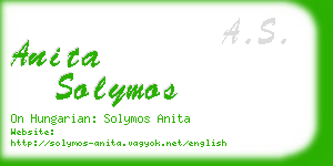 anita solymos business card